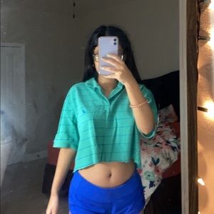 nautica cropped polo shirt